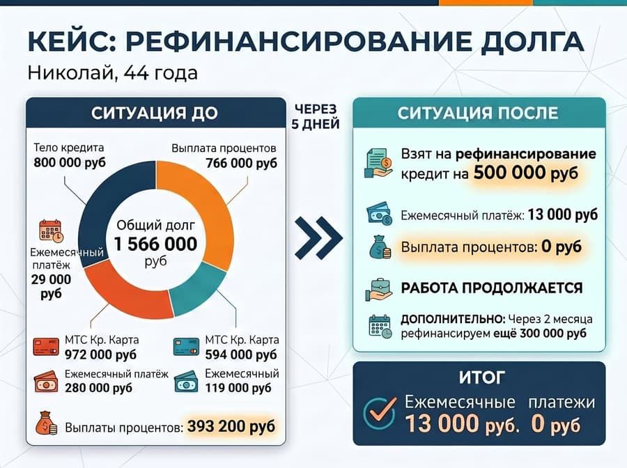 Инфографика кейса: Николай, 44